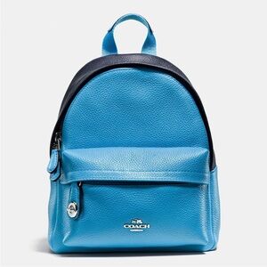 Coach Two-Tone Blue Leather Backpack